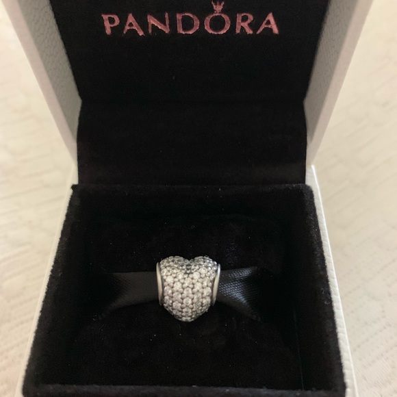 Pandora Jewelry - AUTHENTIC PANDORA PAVÉ HEART CHARM, CLEAR CZ